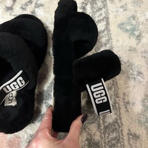 UGG Faux Fur Slingback Sandals